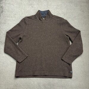 Toad&Co. Kennicott 1/4 Zip Sweater Wool Blend Brown Men's